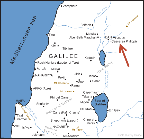 Map of the Upper Galilee Region in Ancient Israel 