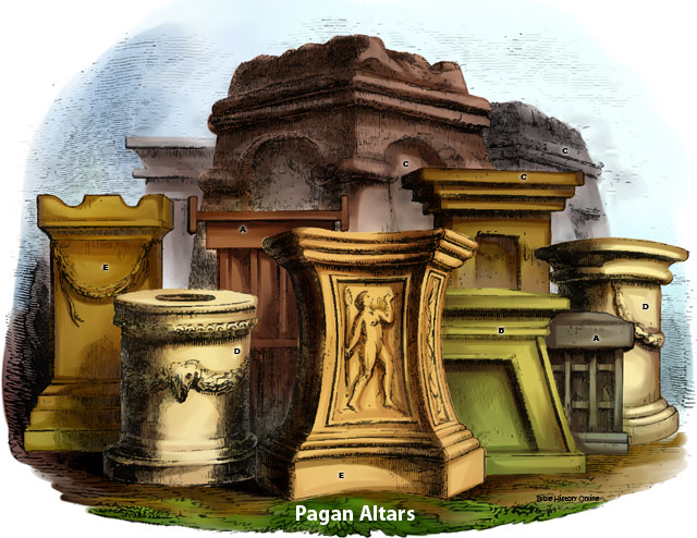 Painting of a Group of Pagan Altars