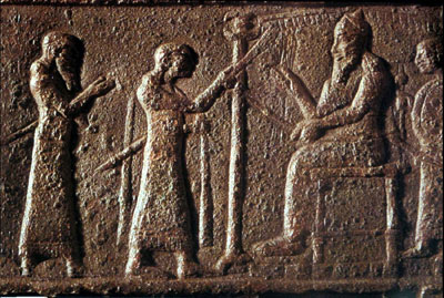 Shalmaneser III on Throne