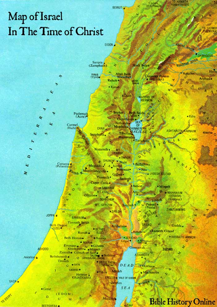 Map of Israel in the Time of Christ