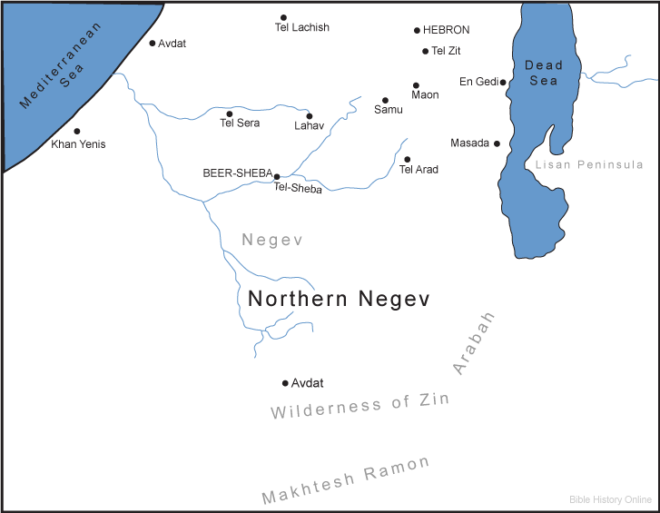 Map of the Negev in Ancient Israel 