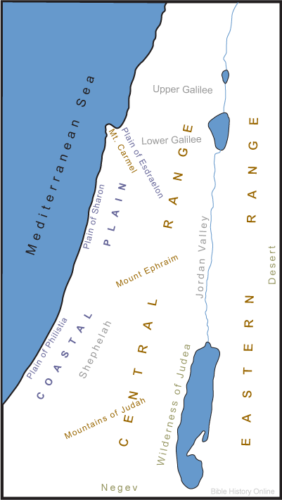 Map of Israel's Natural Divisions