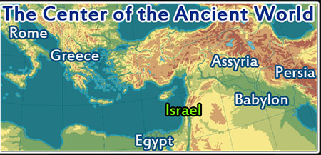 Map of Israel in the Center of Ancient Empires