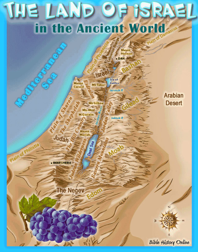 Map of the Geographical Features of the Land of Israel