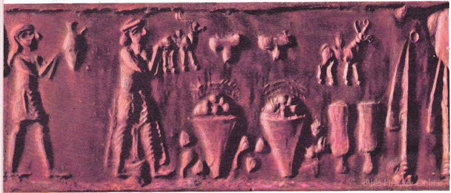Sumerian Cylinder Seal Depicting Sacrifices