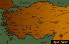 Asia Minor and its provinces during the time of the Roman Empire.