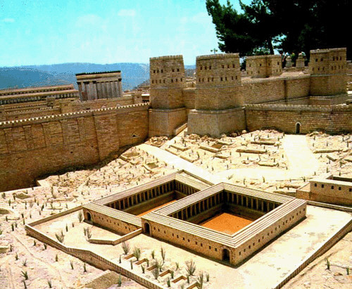 The Pool of Bethesda in the Second Temple Model at Jerusalem