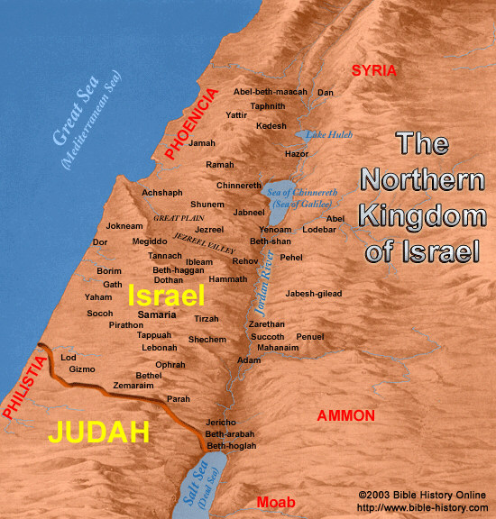 Map of the Northern Kingdom of Israel