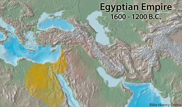 Map of the Egyptian Empire (1600-1200 BC.)