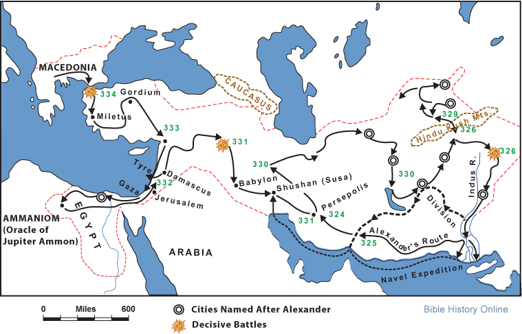 Map of the Campaigns of Alexander the Great 