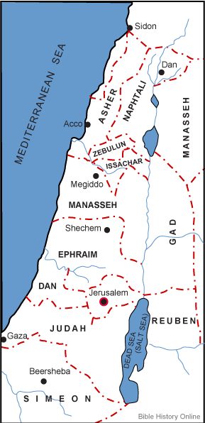 Map of Israel During the Time of Joshua