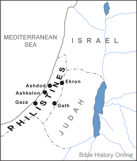 Map of the Ancient Philistines Territory