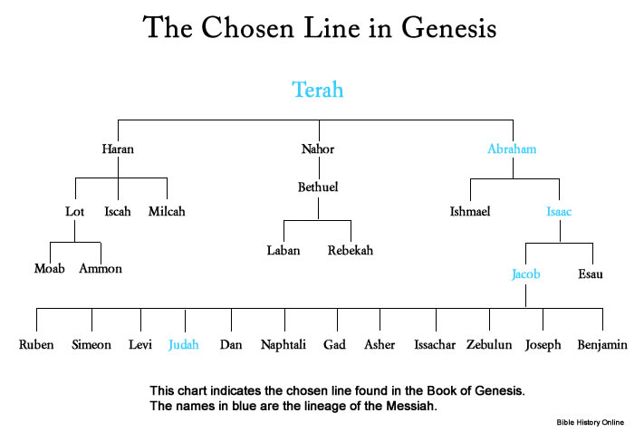 Chart of the chosen line of the Messiah in Genesis