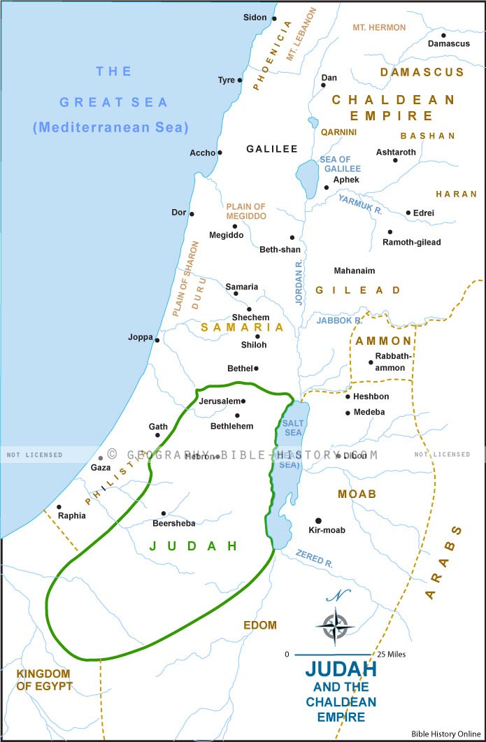 Map of Judah and the Chaldean Empire