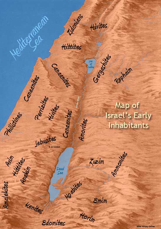 Map of the Giants of Canaan and Israel's Ancient Inhabitants