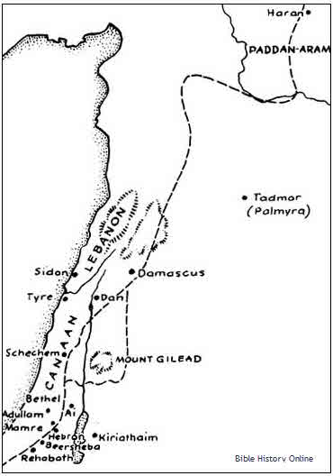 Map of the Wandering of the Patriarchs