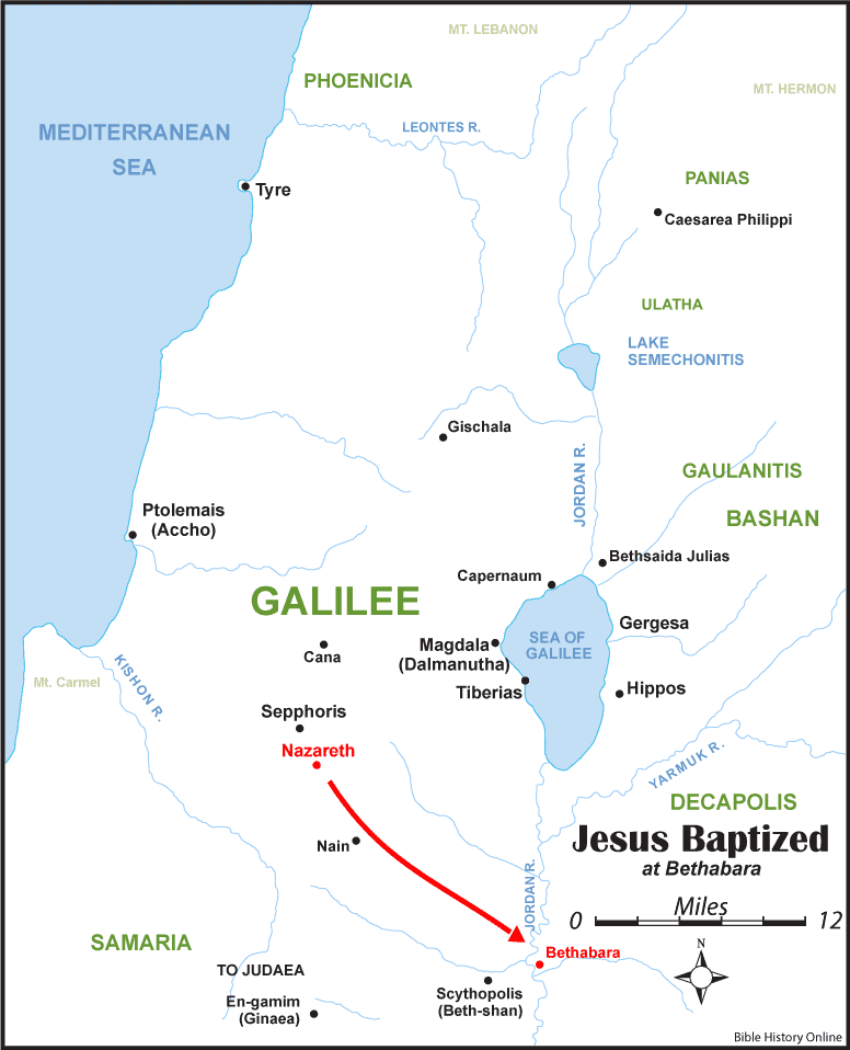 Map of Bethabara and the Baptism of Jesus
