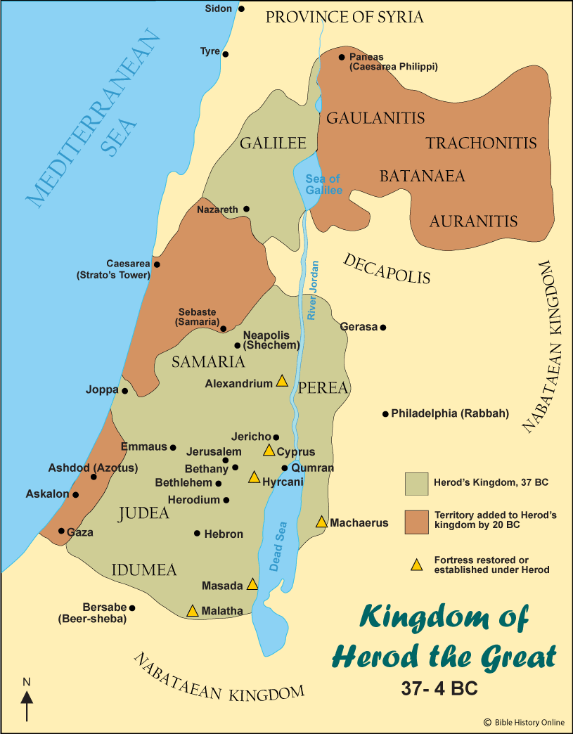 Map of the Kingdom of Herod the Great