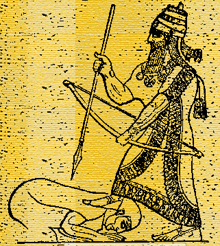 Assyrian King Trods the Neck of His Enemy