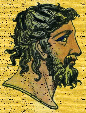 Illustration of a Male Greek Head and Hairstyle