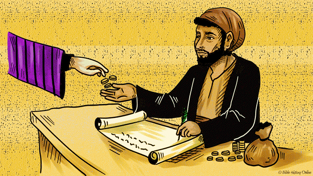 Painted Illustration of a Tax Collector