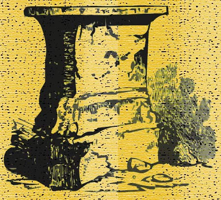 Illustration of a Stone Altar from Ancient Assyria