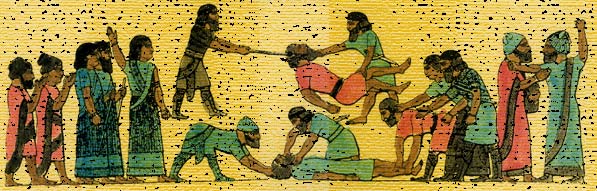 Illustration of Assyrians Torturing Their Captives