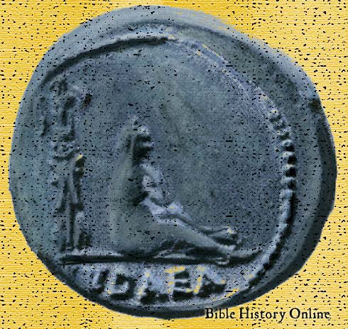 Roman Coin Depicting Judaea Defeated and the Eagle