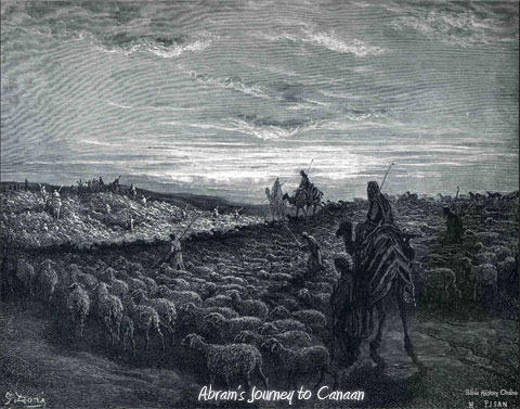 Painting of Abram's Journey to Canaan by Gustave Dore