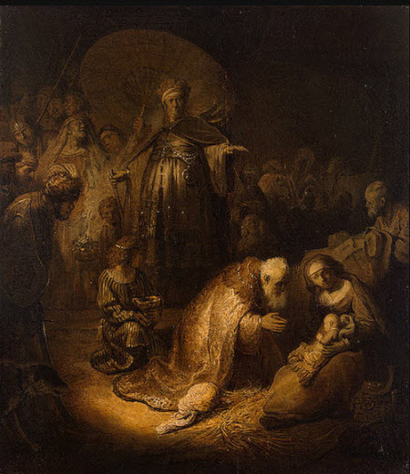 Adoration of the Magi, by Rembrandt. 1632. Style: Baroque 
